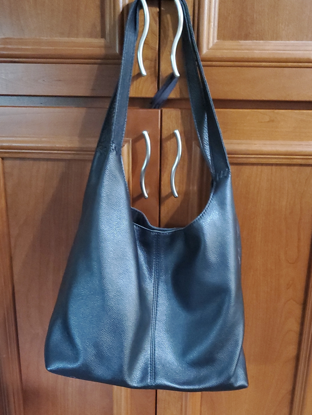 The Sak Black Leather Hobo Shoulder Bag